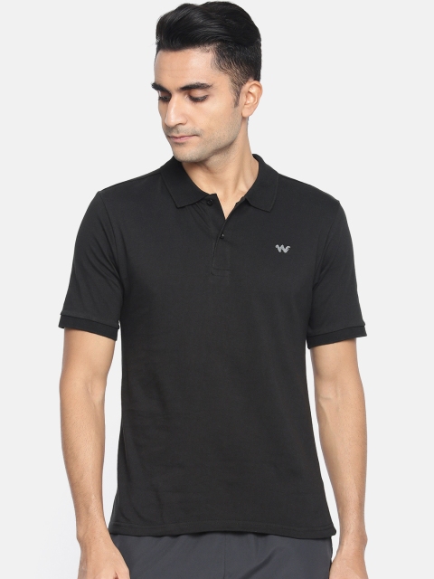 

Wildcraft Men Black Solid Polo Collar T-shirt