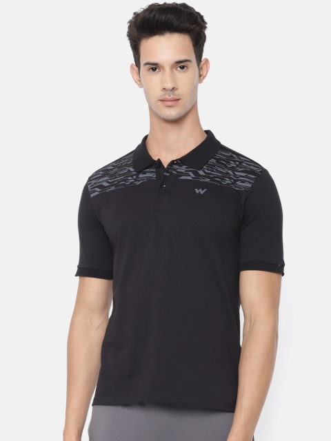

Wildcraft Men Black Solid Polo Collar T-shirt