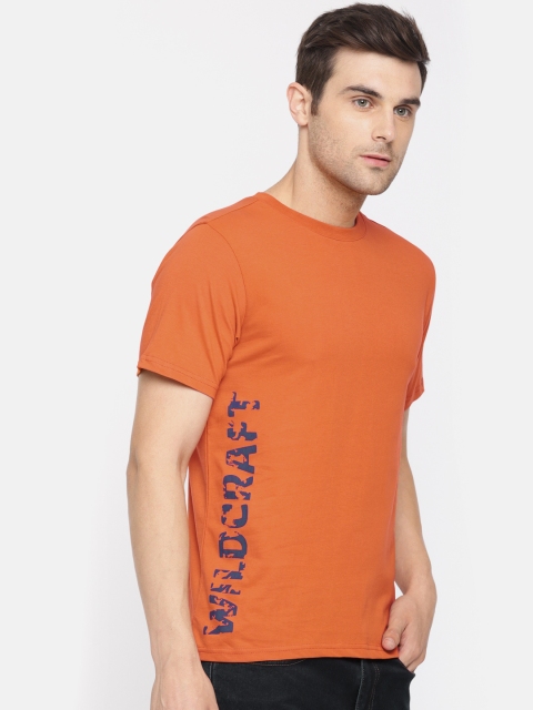 

Wildcraft Men Orange Solid Round Neck T-shirt