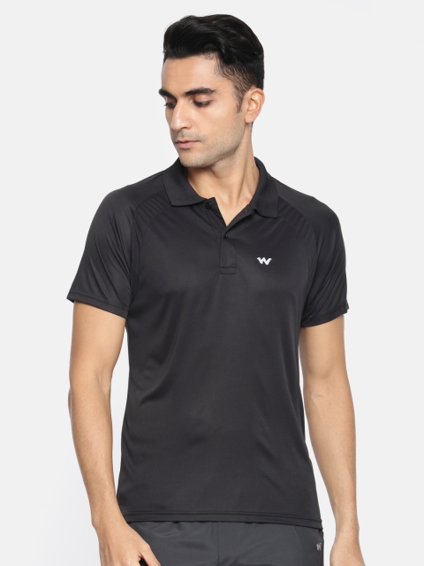 

Wildcraft Men Black Solid Polo Collar T-shirt