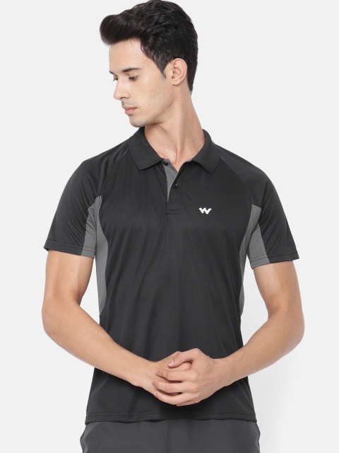 

Wildcraft Men Black Colourblocked Polo Collar T-shirt