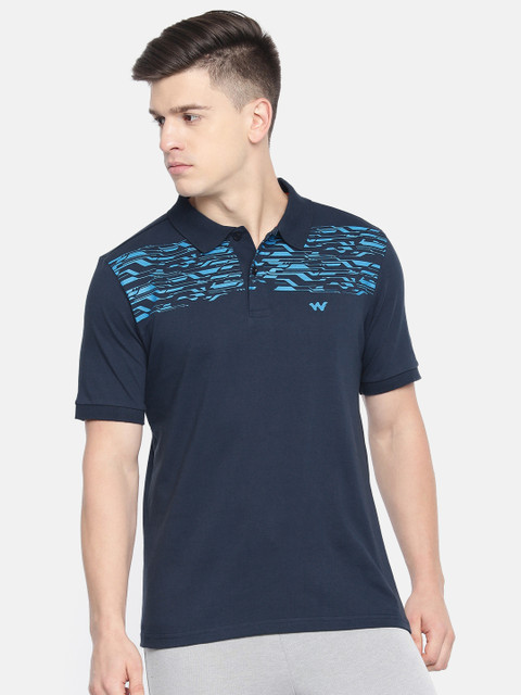 

Wildcraft Men Navy Blue Solid Polo Collar T-Shirt
