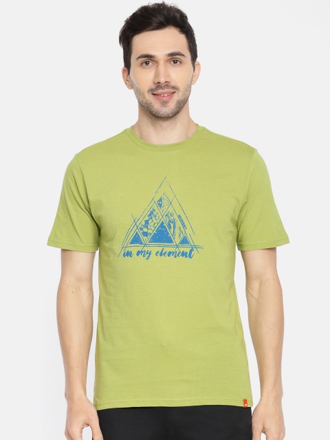 

Wildcraft Men Green Printed Round Neck Pure Cotton T-shirt
