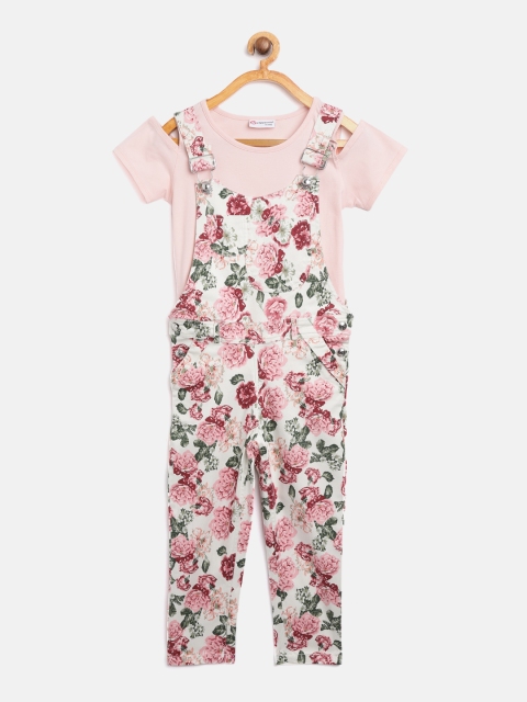 

Peppermint Girls Pink & White Top with Dungarees
