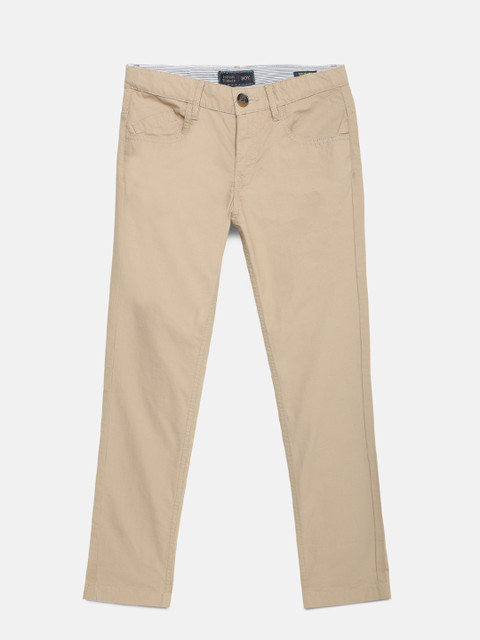 

Indian Terrain Boys Beige Solid Chinos