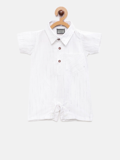 

RIKIDOOS Kids White Solid Romper
