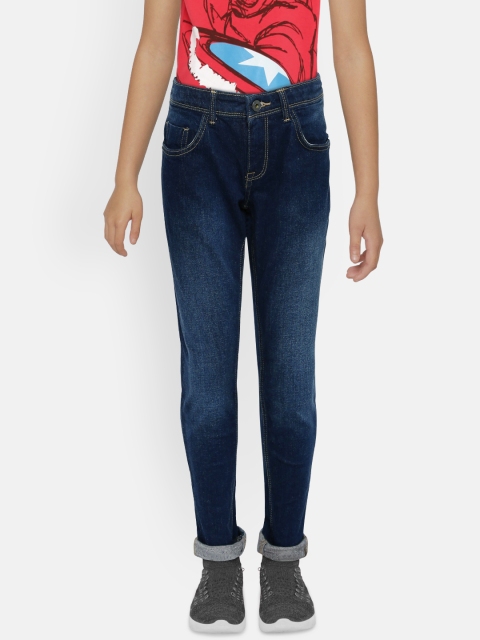 

Indian Terrain Boys Blue Dark Washed Mid-Rise Regular Fit Clean Look Jeans