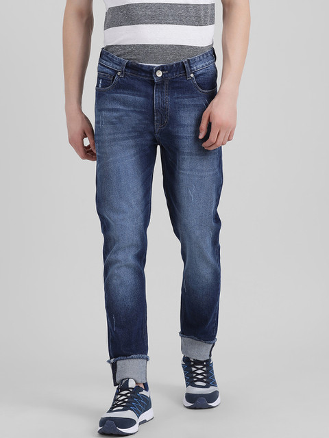 

REALM Men Blue Solid Slim Fit Mid-Rise Clean Look Jeans