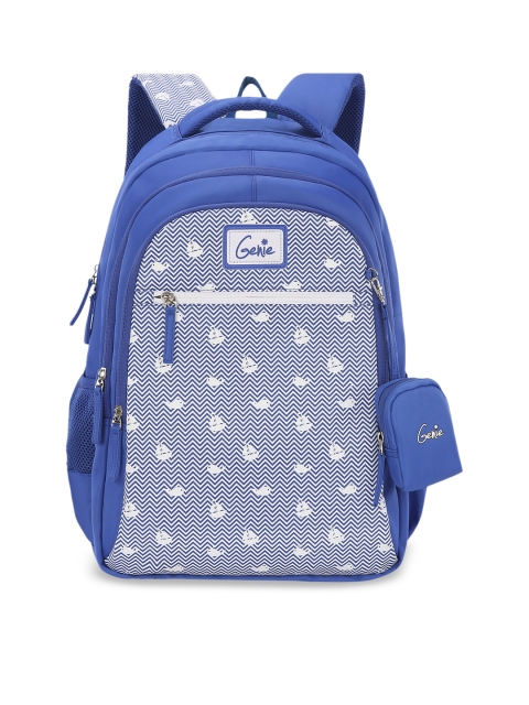 

Genie Unisex Blue & White Printed 19 inches Large Backpack