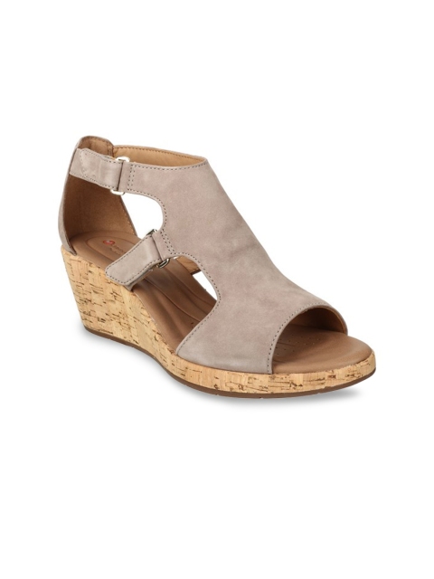 

Clarks Women Beige Solid Wedges