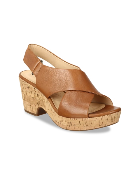 

Clarks Women Tan Solid Peep Toes