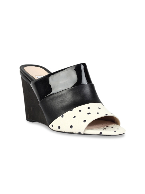 

Clarks Women Black & White Colourblocked Leather Heels