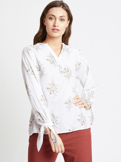 

COVER STORY Women White Printed Top