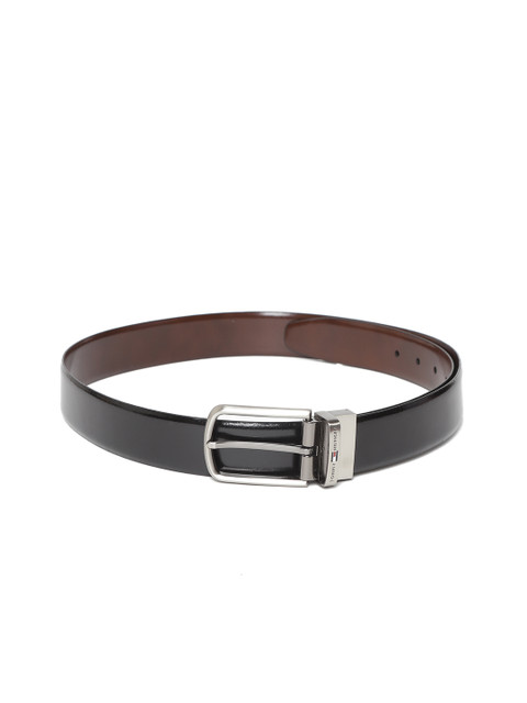 

Tommy Hilfiger Men Black & Brown Solid Leather Belt