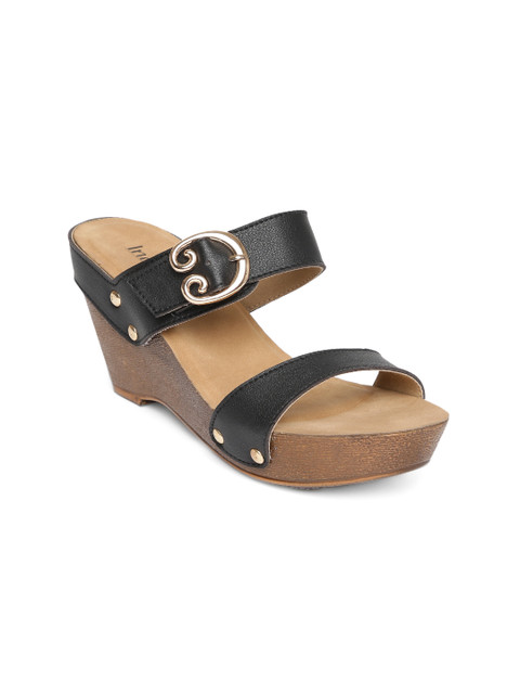 

Inc 5 Women Black Solid Wedge Sandals