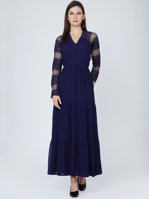 

Eavan Women Navy Blue Solid Maxi Dress