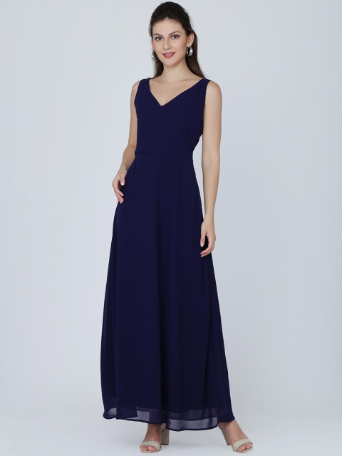 

Eavan Women Navy Blue Solid Maxi Dress