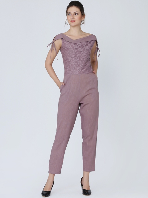 

Eavan Mauve Solid Basic Jumpsuit