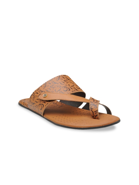 

Franco Leone Men Tan Brown Printed Slip-On Sandals