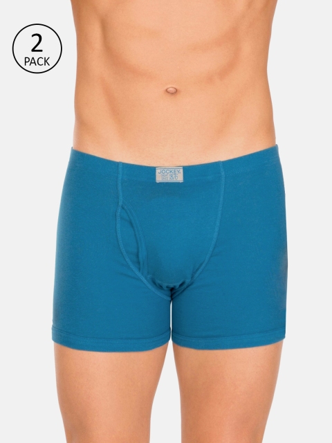 

Jockey Men Pack of 2 Teal Blue Solid Trunks 8008-0205