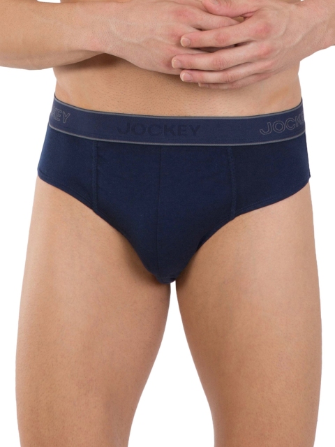 

Jockey Men Navy Blue Solid Midi Briefs 1010-0205