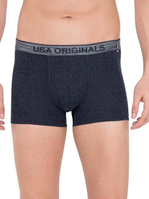 

Jockey Men Navy Blue & Black Printed Trunks US70-0105