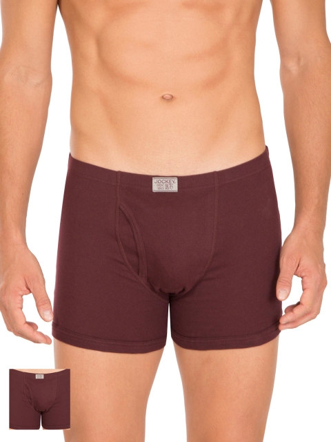 

Jockey Men Pack of 2 Burgundy Solid Trunks 8008-0205