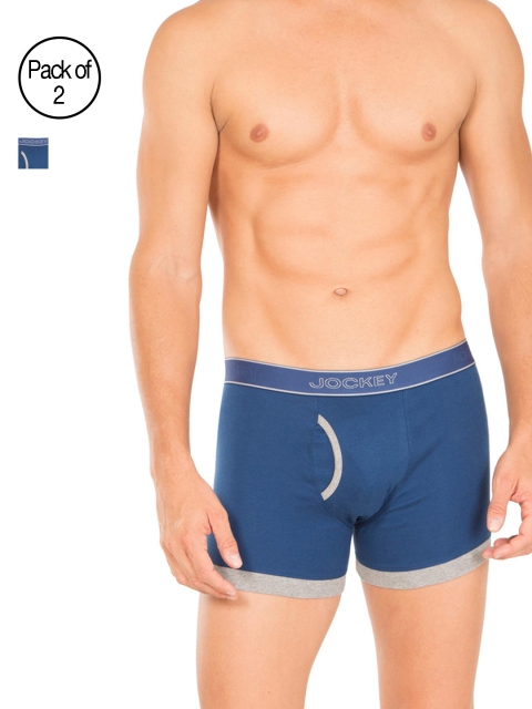 

Jockey Men Pack of 2 Blue Solid Fashion Trunks 1017-0205-EB-GM