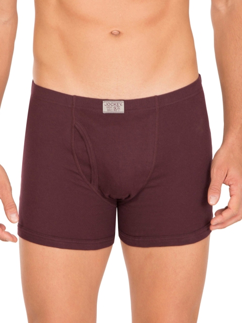 

Jockey Men Burgundy Solid Trunks 8008-0105