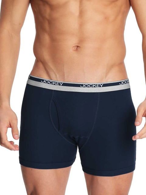 

Jockey Men Navy Blue Solid Trunks 8009-0105