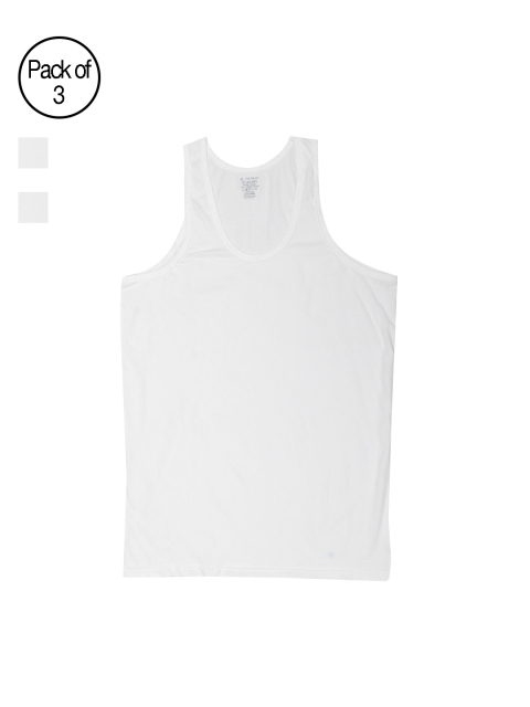 

Jockey Men Pack of 3 White Innerwear Vests 8820-0305