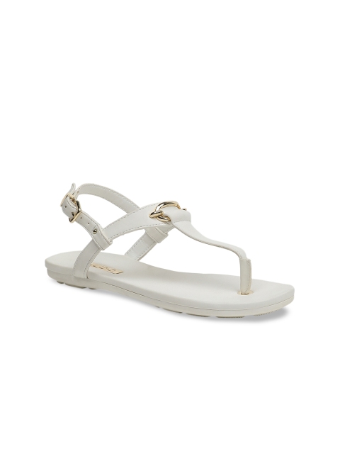 

ALDO Women White Solid T-Strap Flats