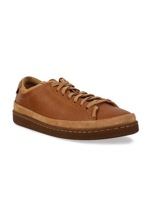 

Clarks Men Tan Brown Leather Sneakers