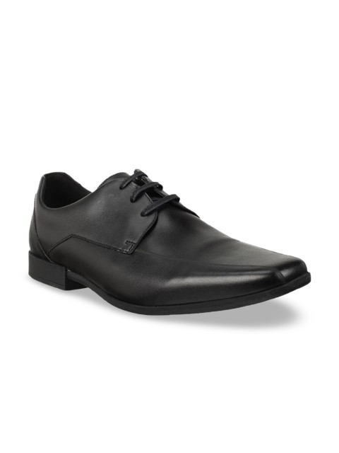 

Clarks Men Black Leather Formal Derbys