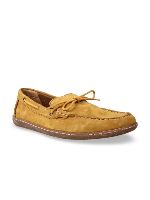 

Clarks Men Mustard Yellow Leather Loafers