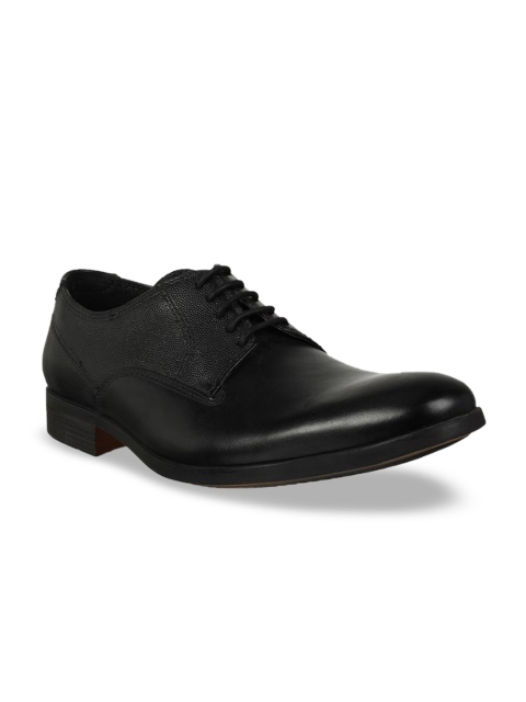 

Clarks Men Black Leather Formal Derbys