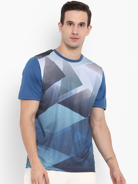 

Alcis Men Blue Printed Round Neck T-shirt