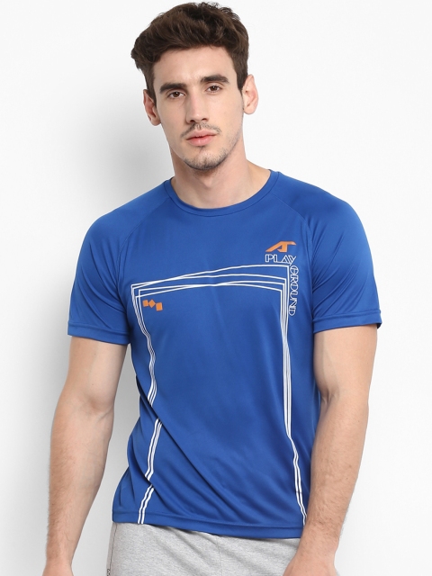 

Alcis Men Blue Printed Round Neck T-shirt