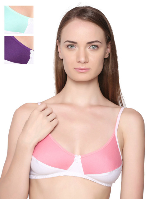 

Da Intimo Pack of 3 Full-Coverage Bras DB-293031, Pink