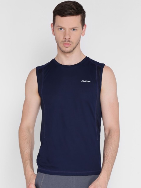 

Alcis Men Navy Blue Solid Round Neck T-shirt