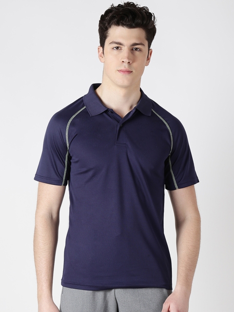 

Alcis Men Navy Blue Solid Polo Collar T-shirt