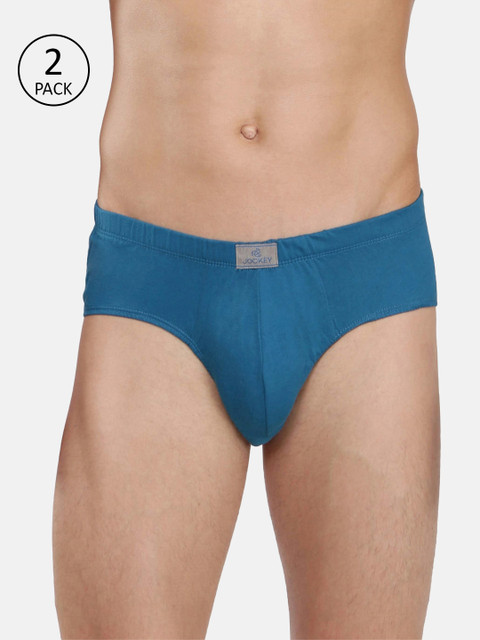 

Jockey Men Pack of 2 Blue Solid Briefs 8035-0205-BLUSP