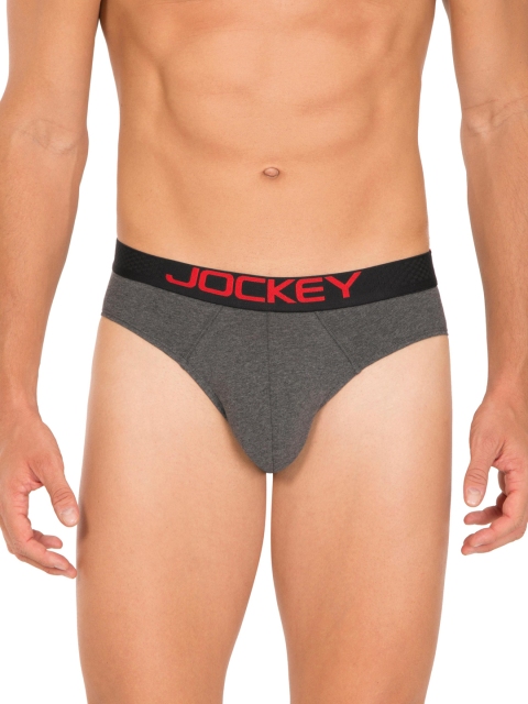 

Jockey Men Charcoal Grey Solid Briefs US07-0105