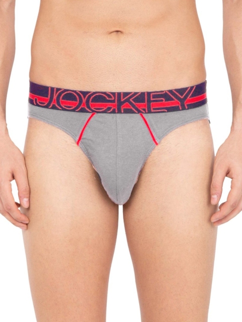 

Jockey Men Grey Melange Solid Modern Briefs US17-0205