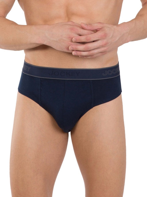 

Jockey Men Navy Solid Briefs 1010-0105, Navy blue