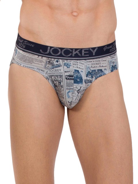 

Jockey Men Grey & Navy Printed Briefs HG05-0105