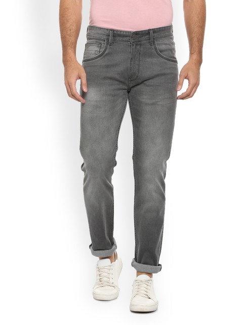 

V Dot Men Grey Slim Fit Mid-Rise Clean Look Stretchable Jeans