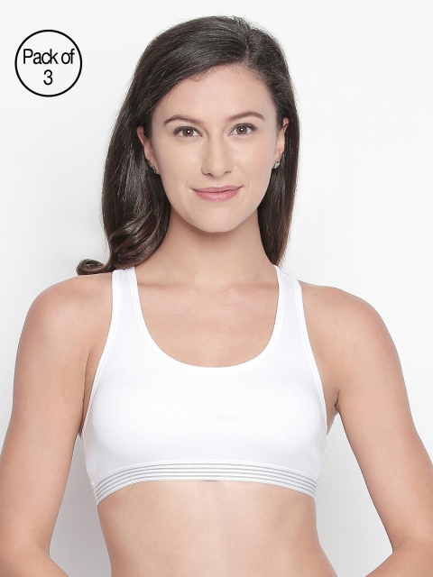 

Bodycare Pack of 3 White Solid Sports Bra E1616WWW