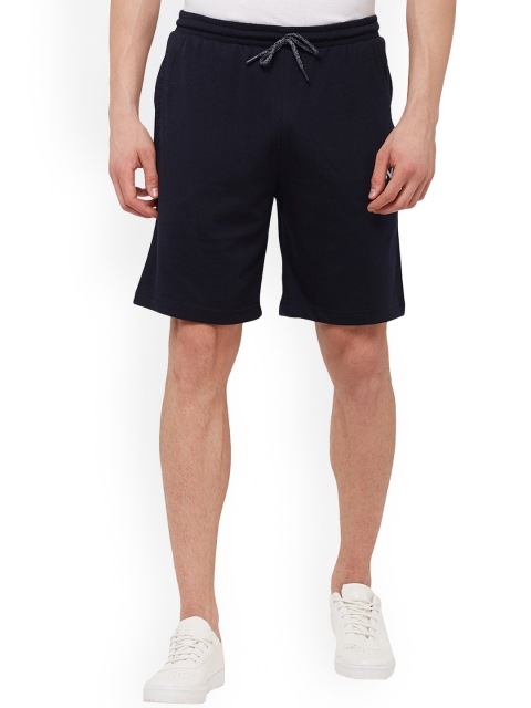 

VINENZIA Men Navy Blue Solid Regular Fit Sports Shorts