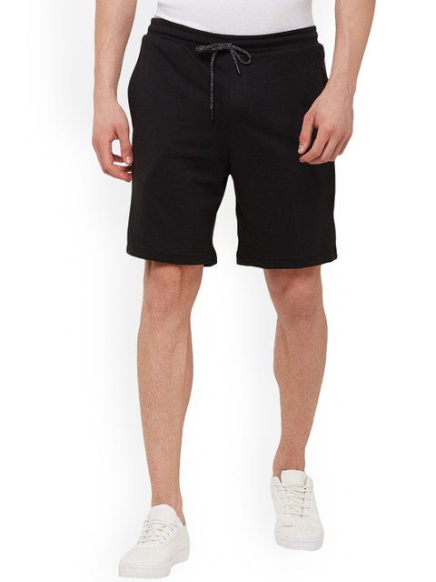 

VINENZIA Men Black Solid Regular Fit Sports Shorts